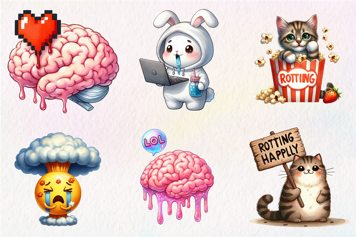Funny Brainrot Sublimation Clipart, an Illustration by CreationArt (Photo 4 of 5)