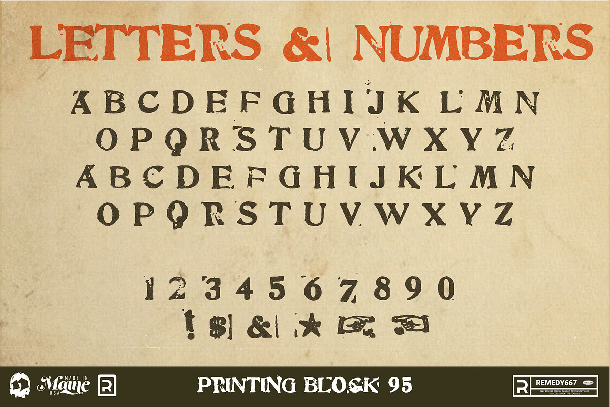 Printing Block 95 - 90's Stamp Font preview 5