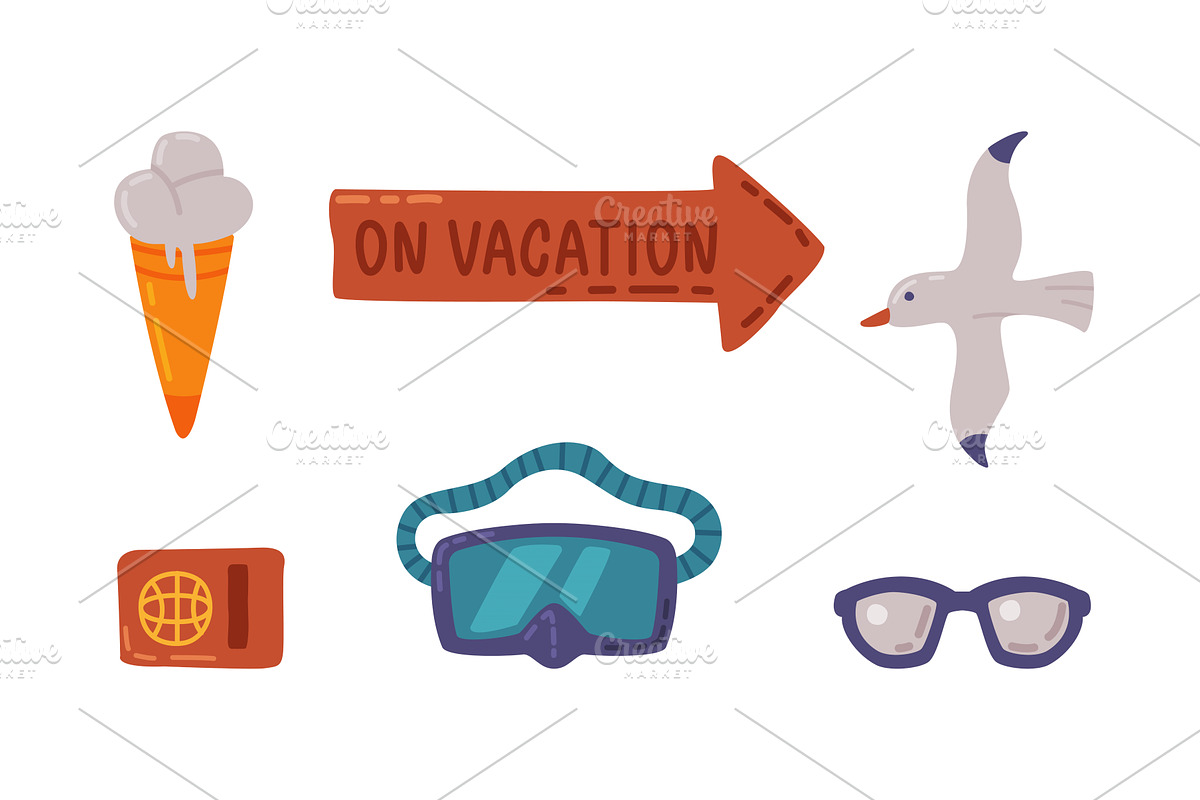 Travel and Vacation Symbol and, an Object Illustration by TopVectors