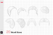 Procreate Hair Styles Anime Chibi, a Brush Add-On by ArtPrintBabe (Thumbnail 8 of 14)
