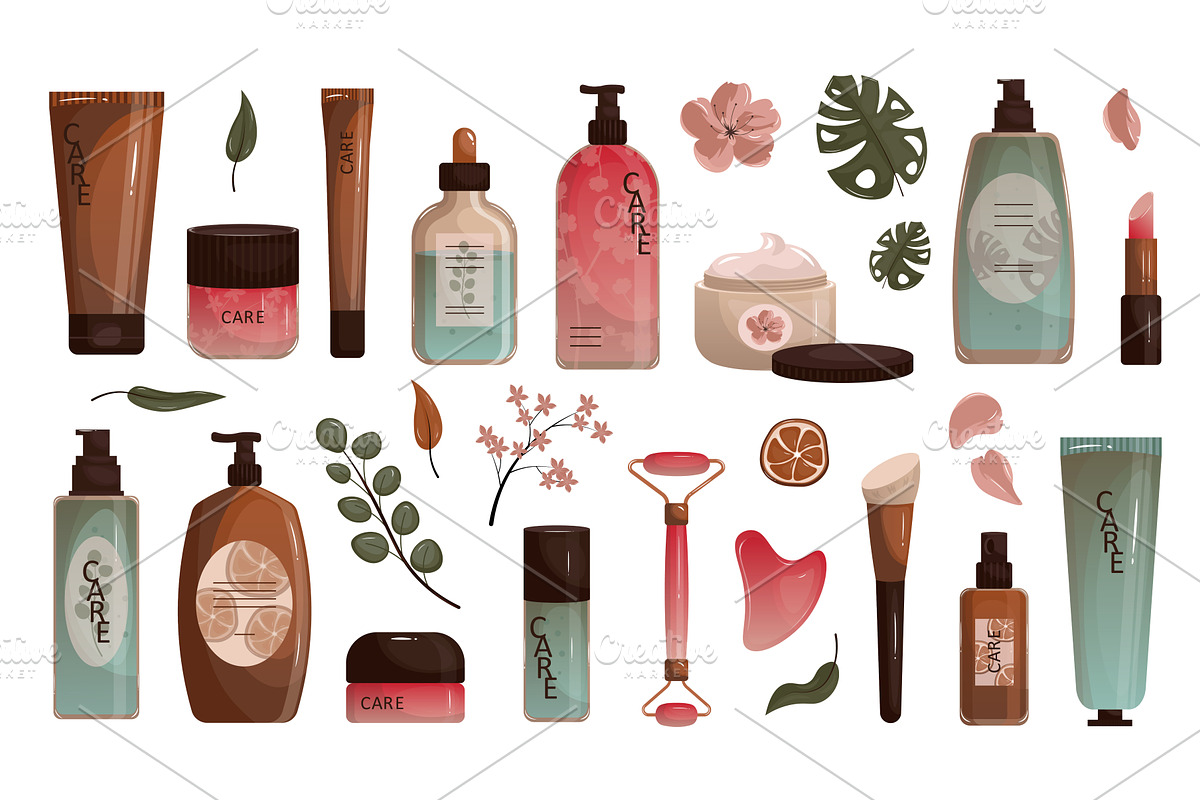 Beauty Routine Products, an Object Illustration by alexdndz