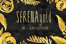 SERENA gold. Fine art font .