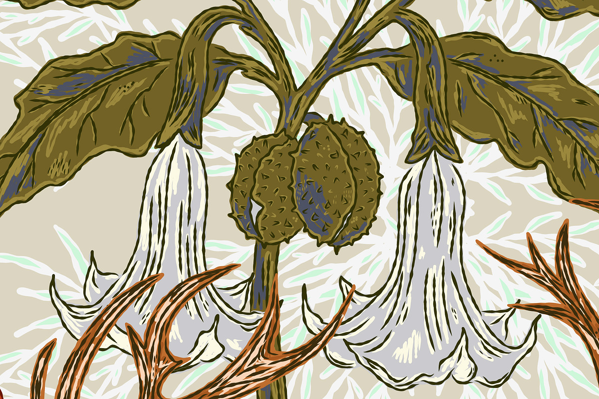 Woodland Bear and Deer Botanical, a Pattern Graphic by NayaChu (Photo 7 of 9)