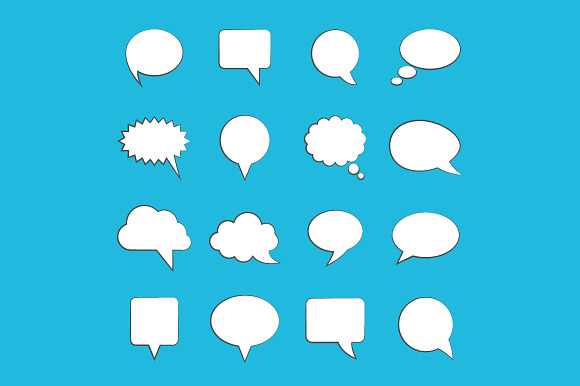 Blank Empty White Speech Bubbles