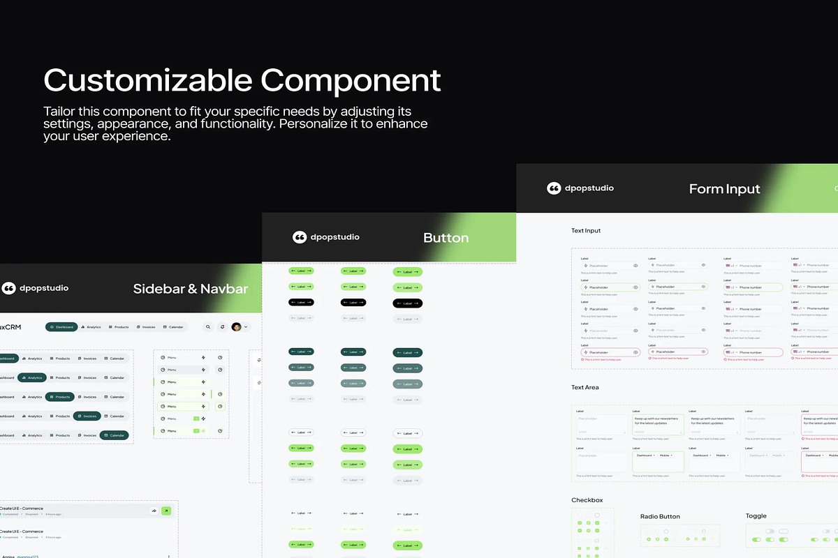 Flux - CRM Dashboard UI KIT, an UI Kit Template by Creative Perspective (Photo 6 of 7)