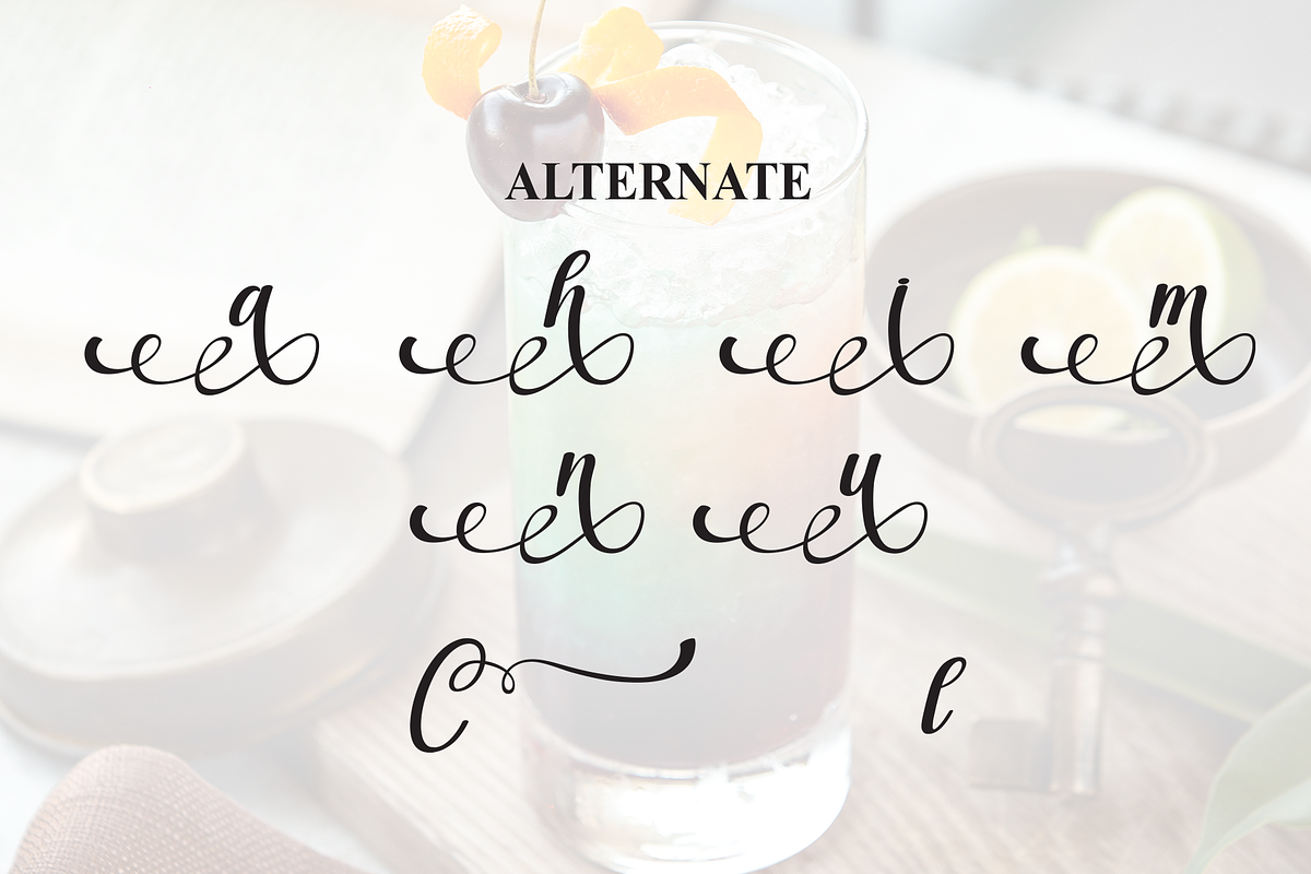 Cocktail | Script Font, a Handwritten Font by Scratchones (Photo 8 of 9)