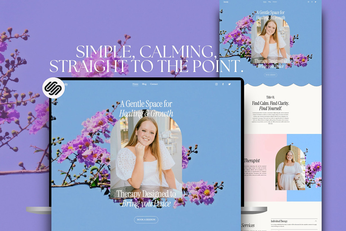 Therapist Squarespace Site Template, a Squarespace Template by Sofia Designs (Photo 2 of 9)