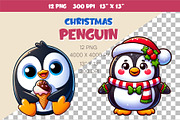 Christmas penguin. Clipart, PNG., an Animal Illustration by KENO Mascots (Thumbnail 2 of 8)