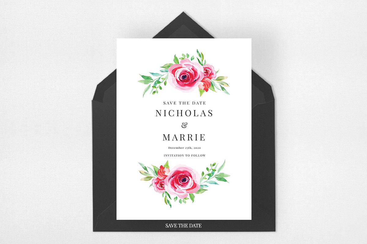 Watercolor Floral Wedding Suite, an Invitation Template by Azka Creative (Photo 4 of 5)