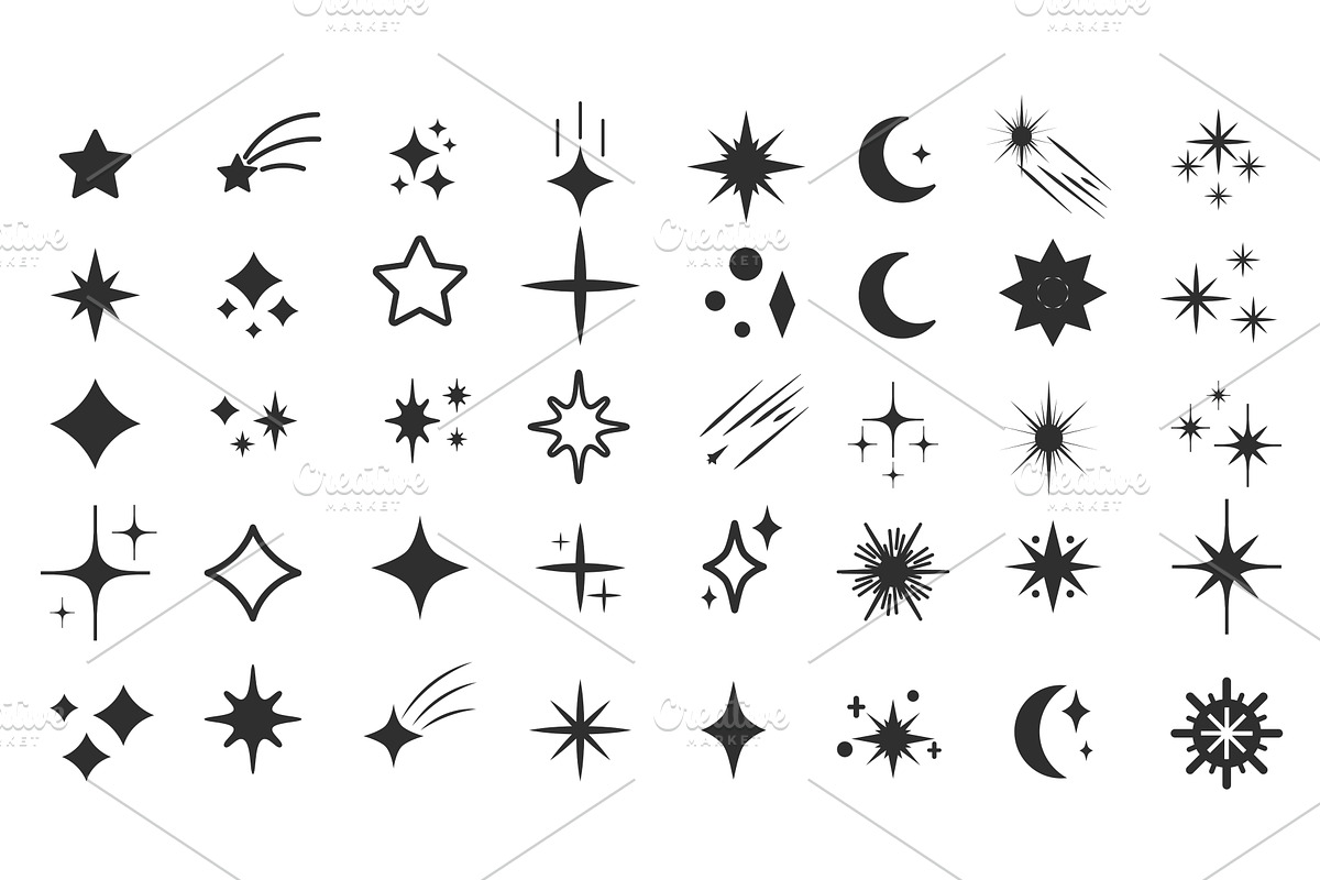 Different Star Shapes Set, an Object Illustration by alexdndz