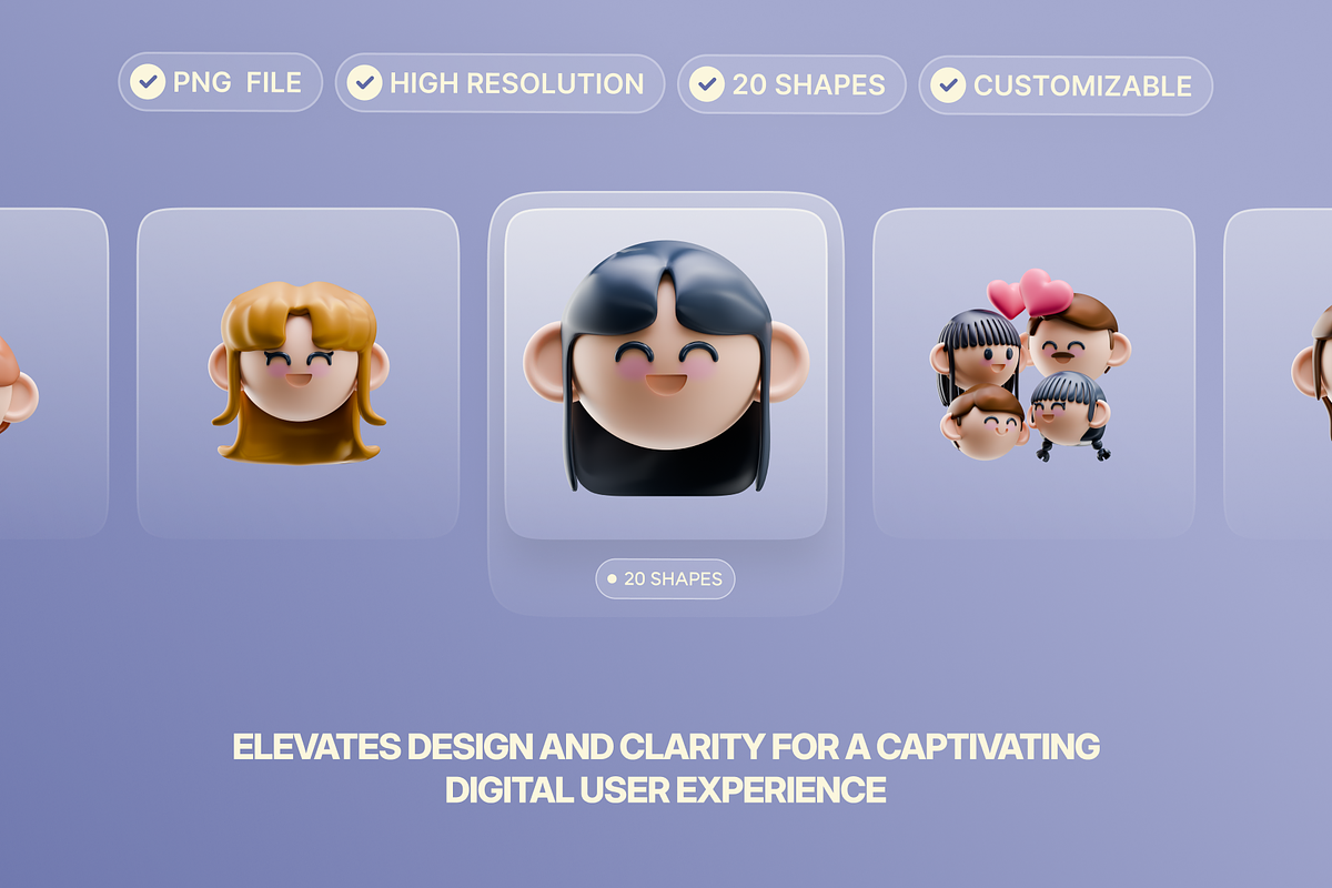 3D People Head Illustration, an Object Graphic by Illustrava (Photo 7 of 7)