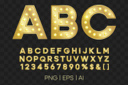 Gold retro letters vector PNG EPS AI, an Object Graphic by MariiaVD (Thumbnail 1 of 6)