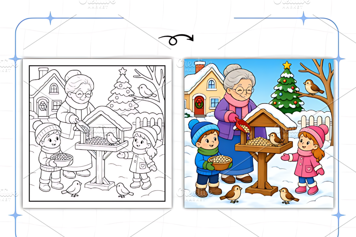 Christmas at Grandma’s Coloring, a Seasonal Illustration by Design Station (Photo 4 of 7)