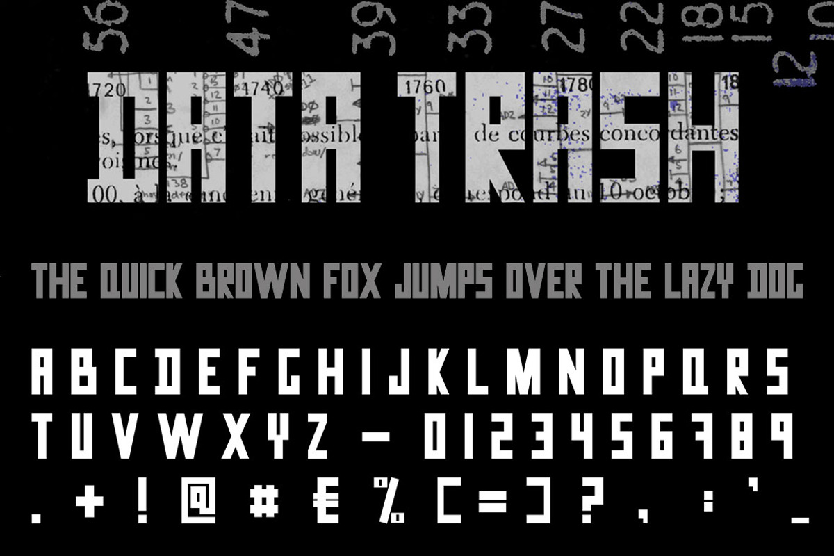 Data Trash Retro Futuristic Font preview 3