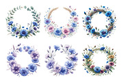 Cornflower Wreath Clipart Bundle, an Illustration by Daily.Designs (Thumbnail 3 of 5)