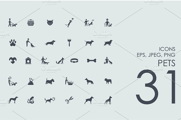 31 Domestic Animals Icons