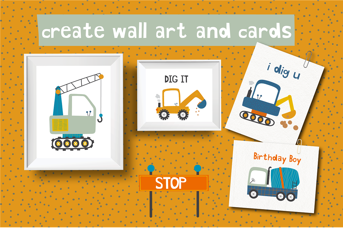 Diggers clipart set, an Illustration by Poppymoondesign (Photo 2 of 3)