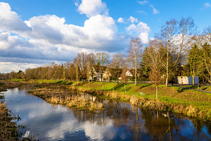 The Leine river in Gottingen - Germa, an Architecture Photo by Leonid Andronov