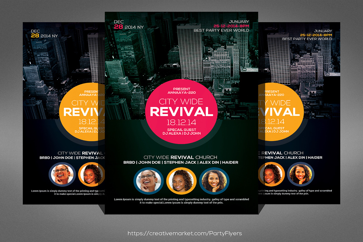 City Wide Revival Church Flyer, a Flyer Template by Graphic Templates (Photo 1 of 4)