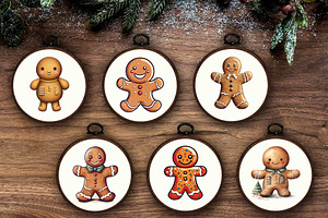 Funny Christmas Gingerbreads. PNG