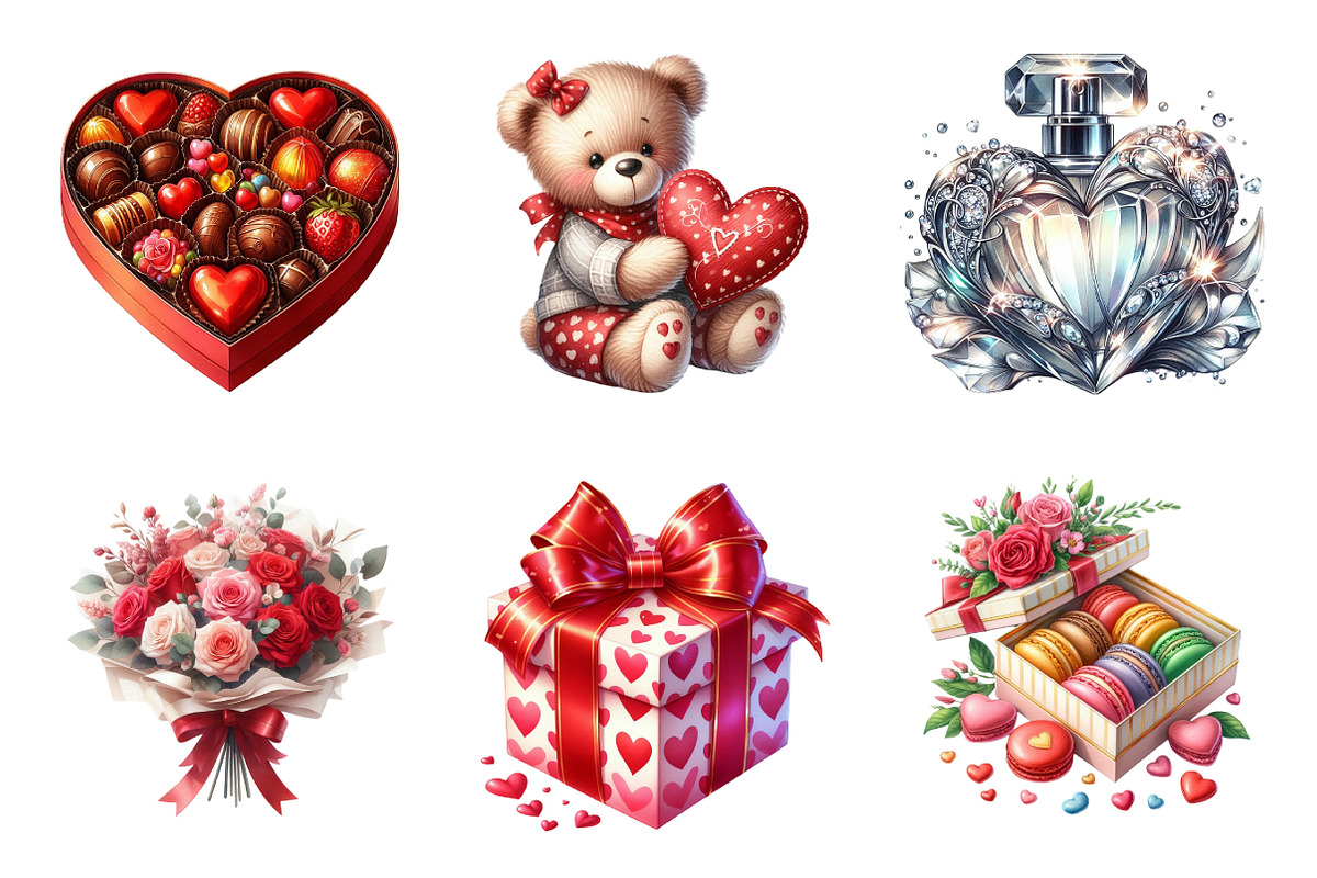 Watercolor Sweet Valentine Clipart, an Illustration by SinaCreation (Photo 3 of 11)
