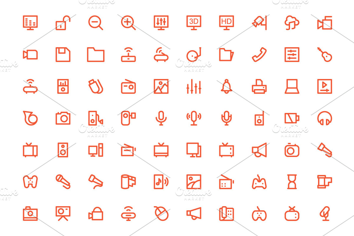 250+ Multimedia Icons Set preview 2