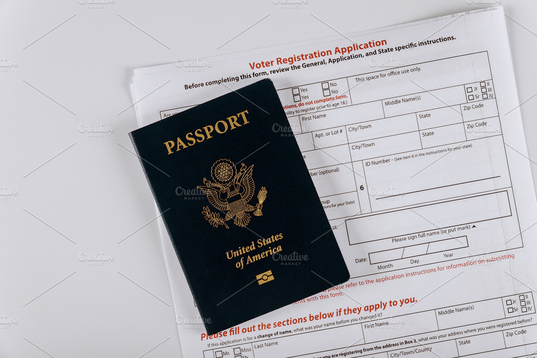 A United States voter registration, a Technology Photo by Ungvar Studio