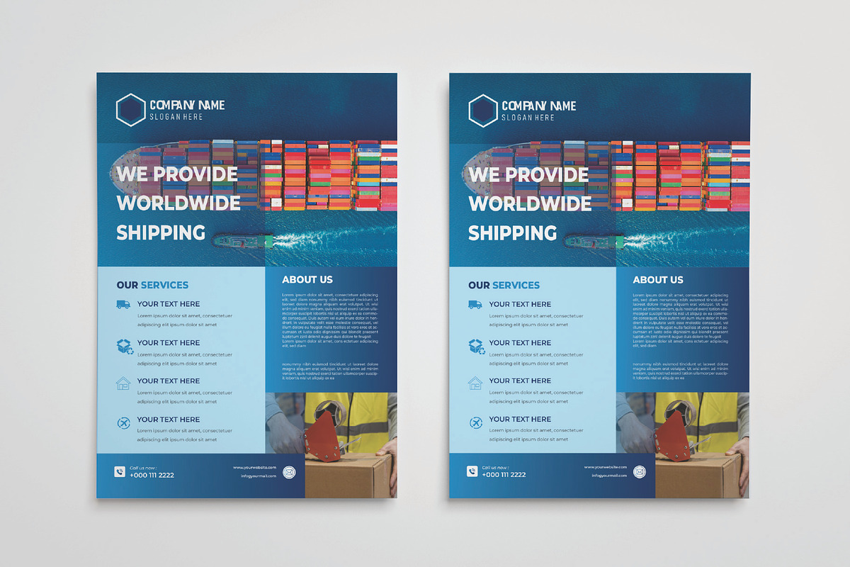 Sale logistics flyer design template, a Flyer Template by Workhu (Photo 3 of 4)