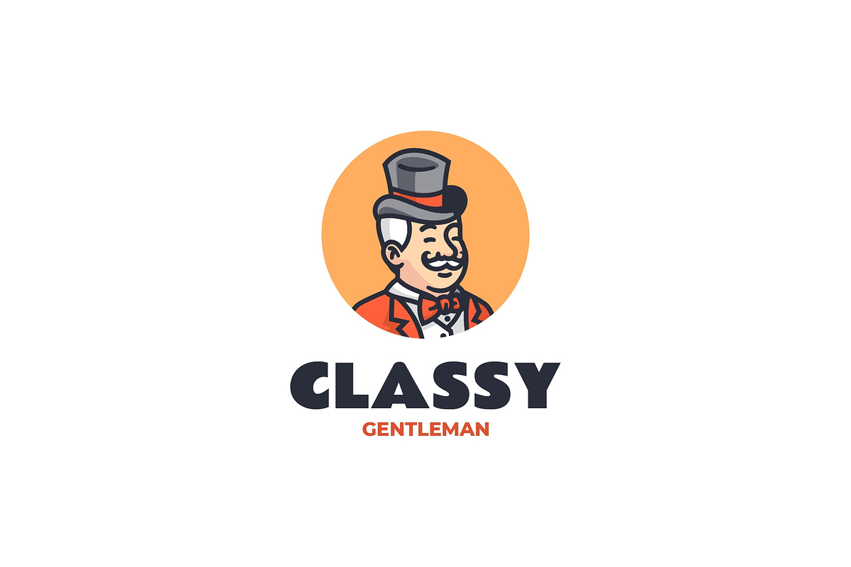 Classy Gentleman Mascot Logo Design, a Branding & Logo Template by Artnivora.Std
