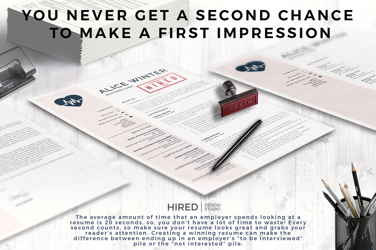 Nurse Resume, Cover L. + References, a Resume Template by HIRED Design Studio (Photo 10 of 11)