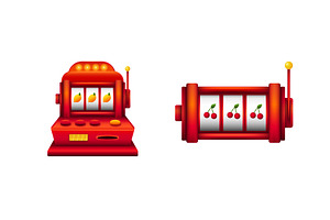 Red slot machines with jackpot., a Finance Illustration by skripnikbb