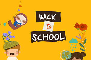 Happy Children with School Equipment, an Education Illustration by Maria Starus