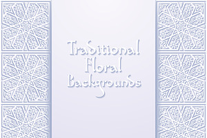 Traditional Floral Backgrounds Set