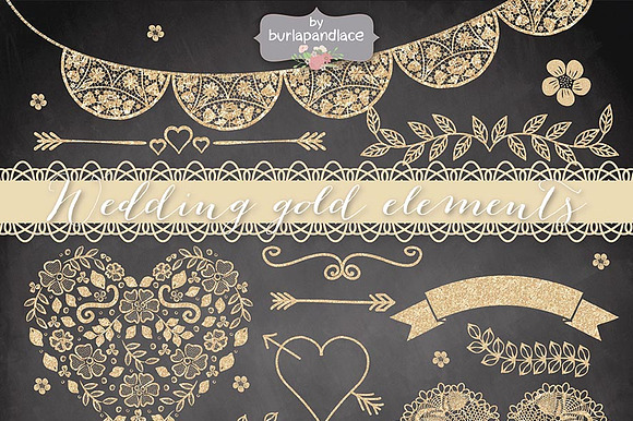Wedding gold elements preview 5