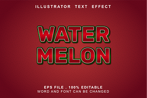 Water Melon Text Effect Editable