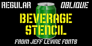 Beverage Stencil JNL, a Font by Jeff Levine Fonts (Thumbnail 1 of 5)