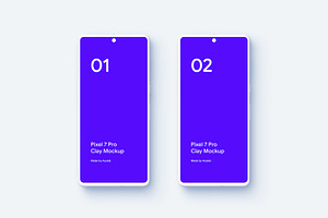 Pixel 7 Pro - 21 Clay Mockups Scenes