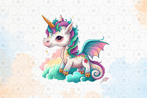 Colorful Unicorn Sublimation Clipart