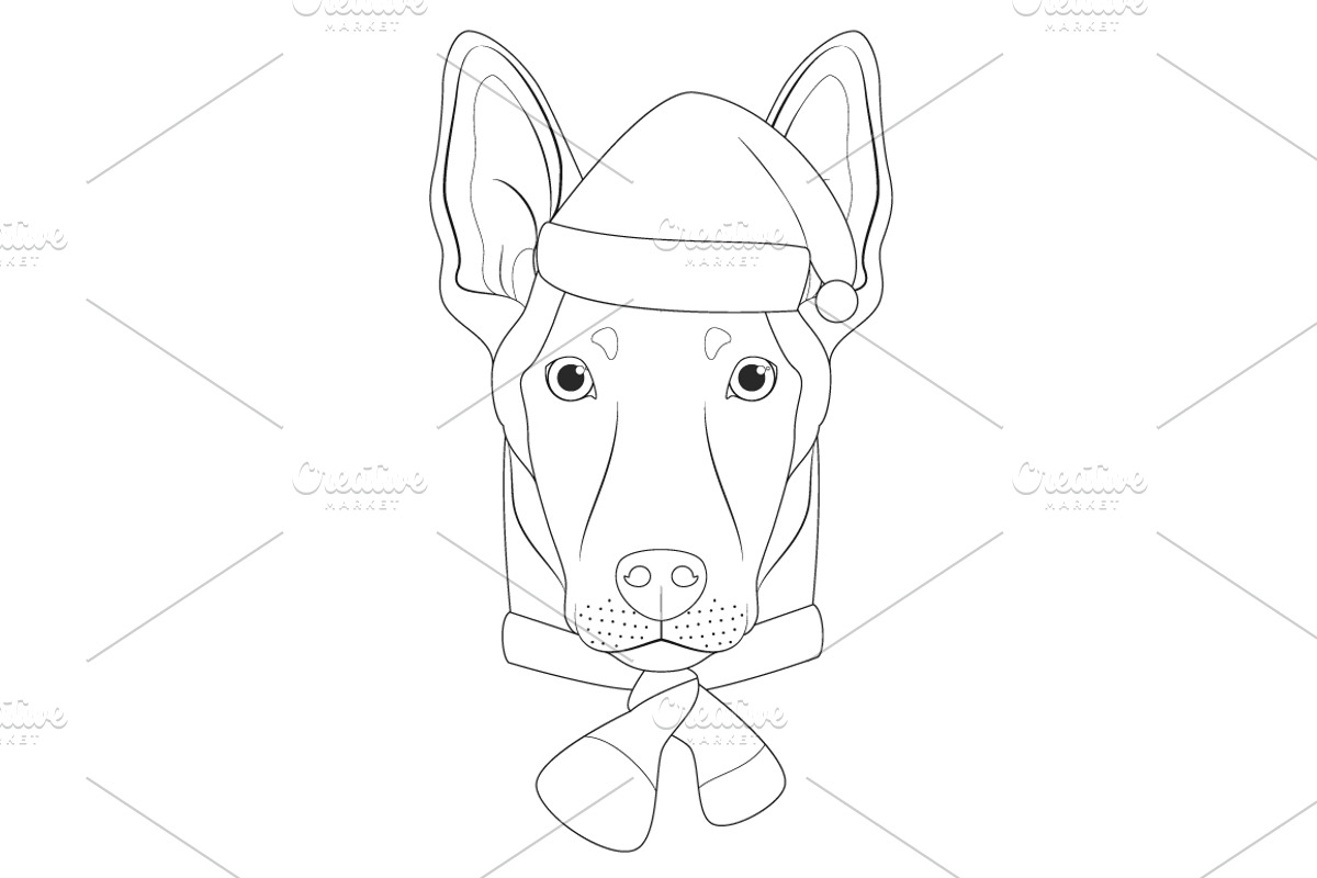 Christmas 60 Dog Breeds for Coloring, an Animal Illustration by asantosg (Photo 9 of 9)