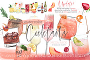Cocktail Watercolor Clipart Set, a Food Illustration by Maria B. Paints (Thumbnail 1 of 5)