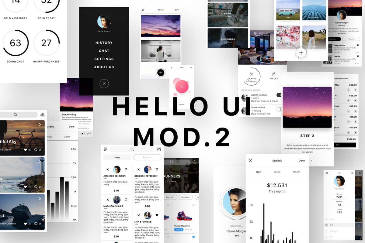 Hello UI Kit Mod. 2, an UI Kit Template by Yuriy Kondratkov