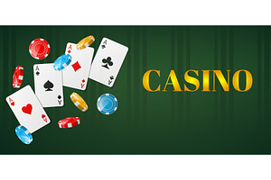 Realistic casino advertising banner, an Object Illustration by Vectorbuum