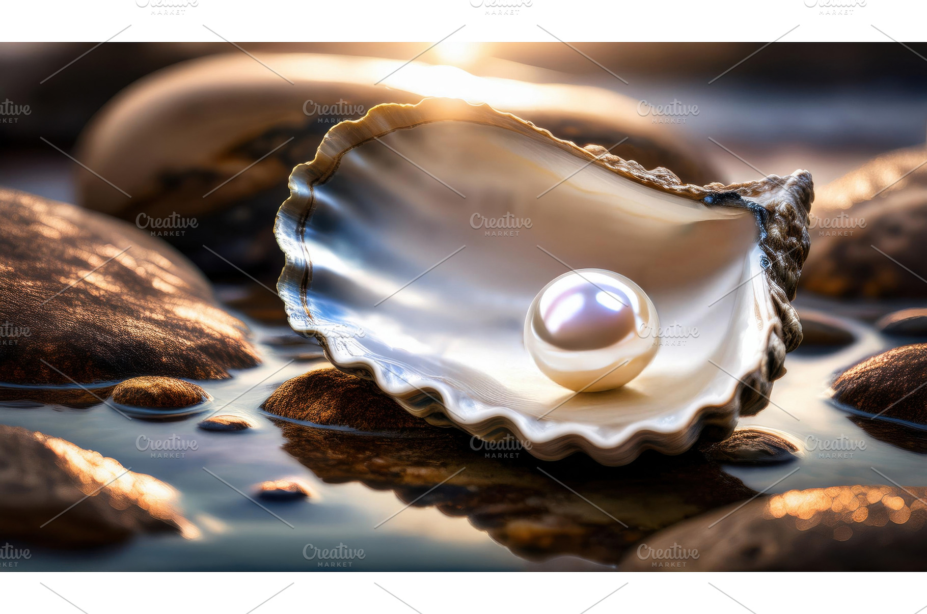 Single pearl inside an oyster shell, a Nature Photo by Igor Tichonow