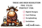 Whimsical Autumn Cow Clipart, a Seasonal Illustration by OK Design (Thumbnail 6 of 6)