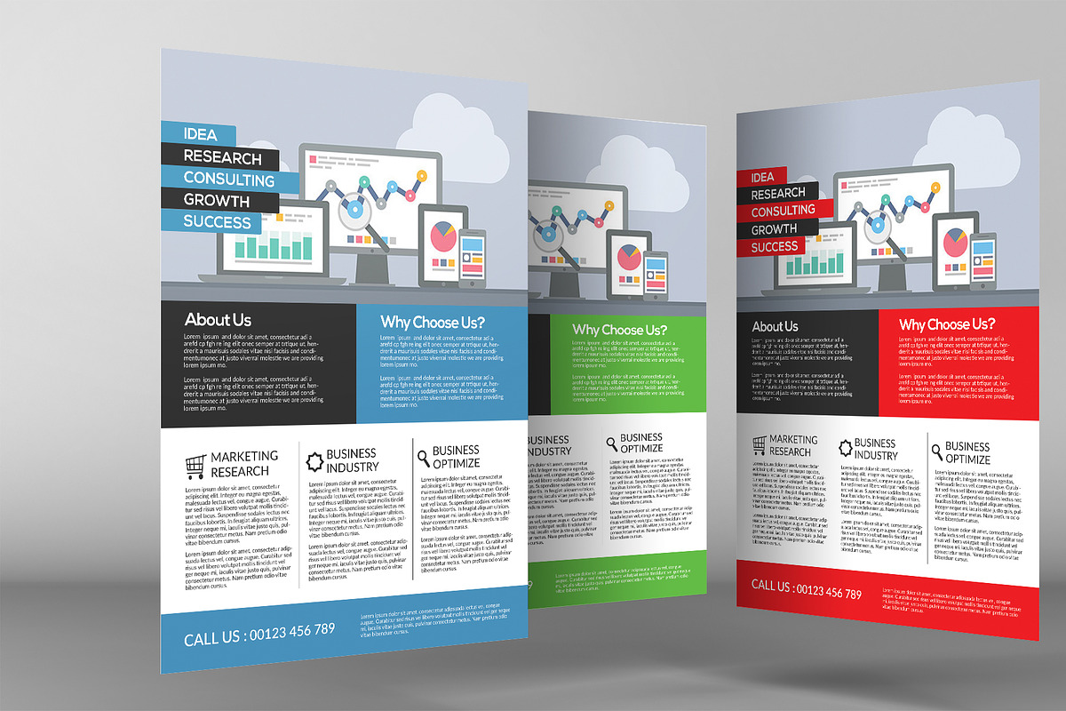 Flat Website Design Flyer, a Flyer Template by graphicforest