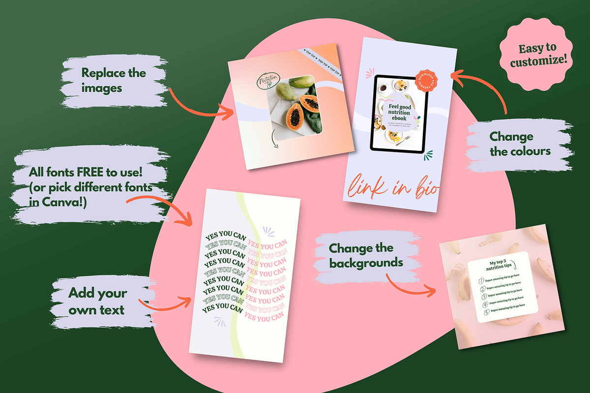 Canva Instagram templates for coach, a Social Media Template by Kurly Creative (Photo 5 of 10)