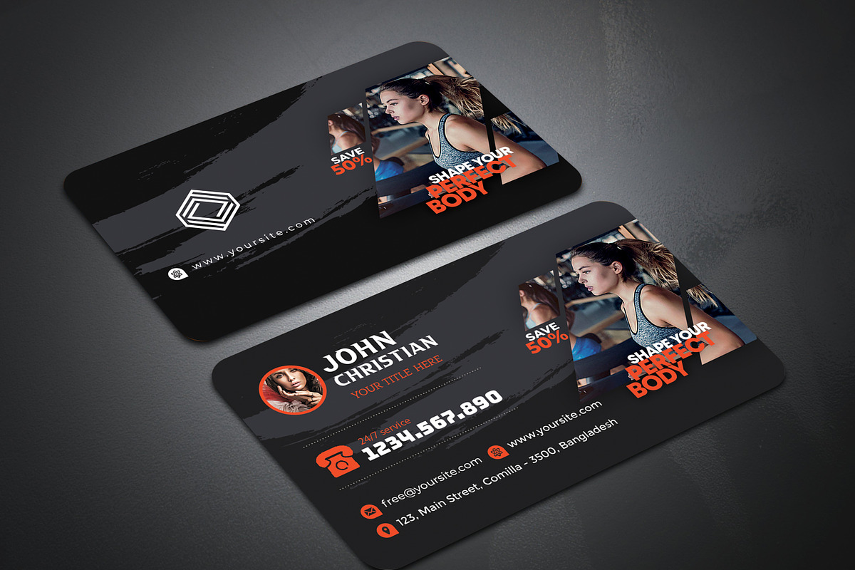Fitness/Gym Business Card, a Business Card Template by GreenPixi (Photo 2 of 3)