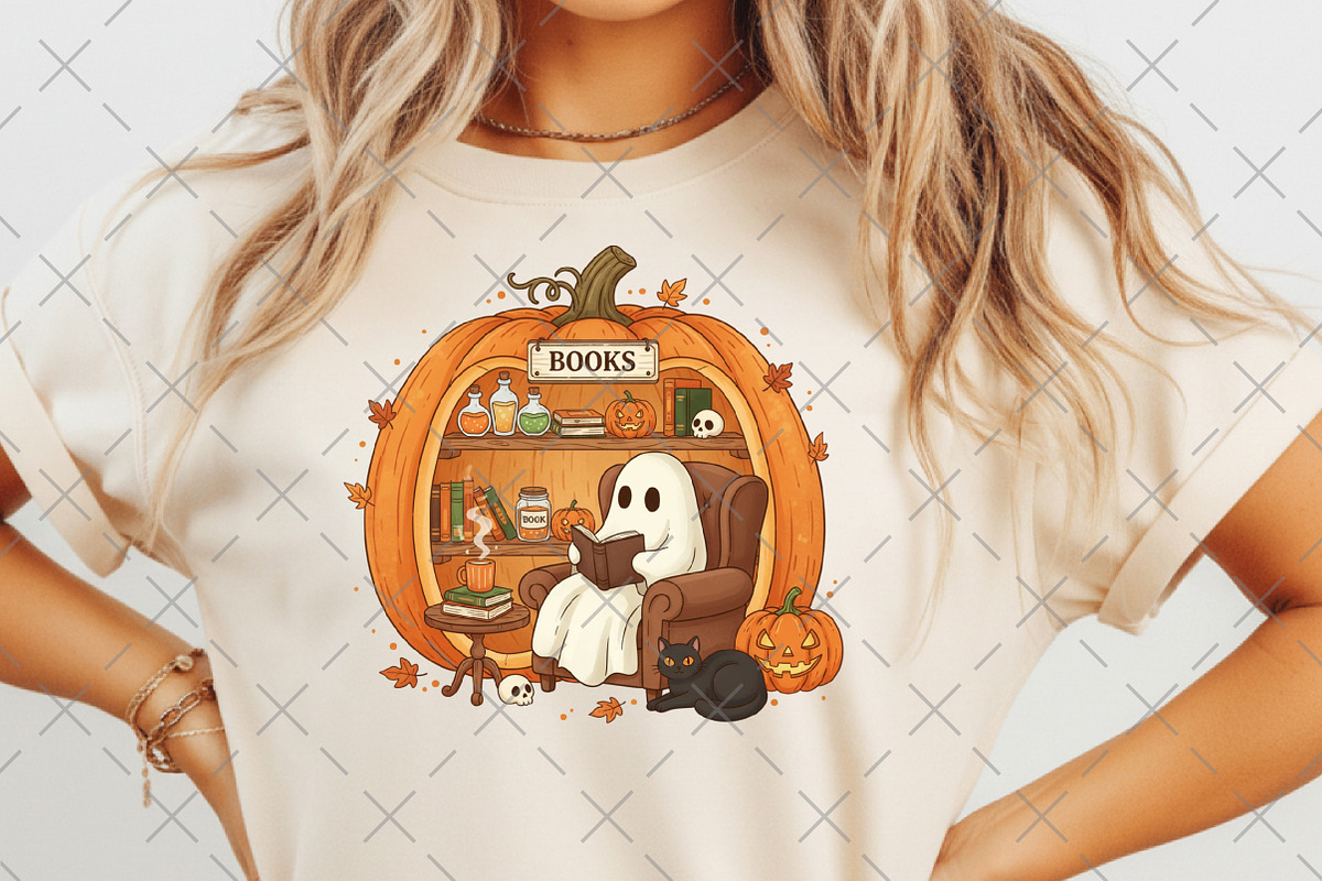 Ghost Pumpkin Book Nook Halloween, an Illustration by Craft Nest (Photo 5 of 6)