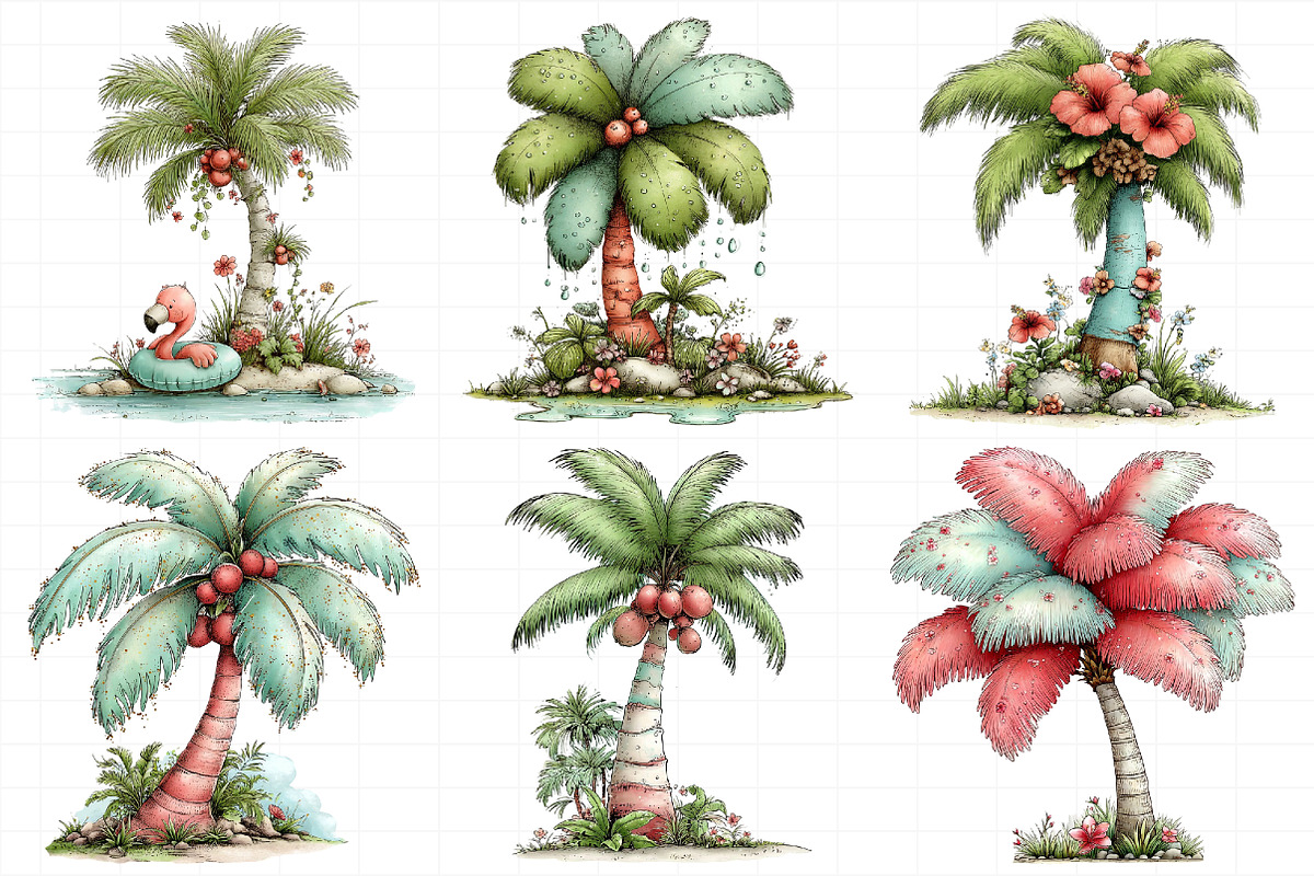 Summer Beach Palm Tree Clipart, an Illustration by Daily.Designs (Photo 3 of 7)