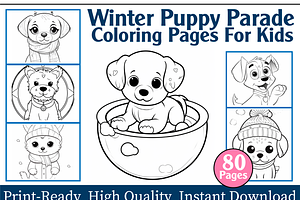 Winter Puppy Parade Coloring Pages F